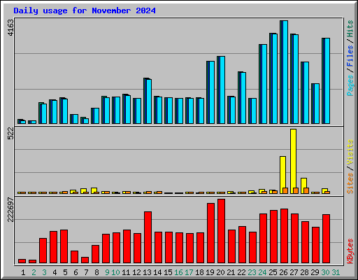 Daily usage for November 2024