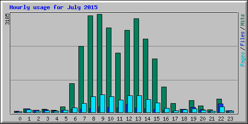 Hourly usage for July 2015