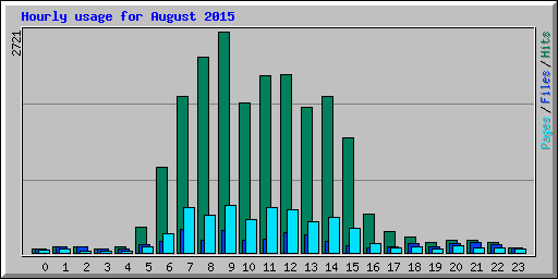 Hourly usage for August 2015
