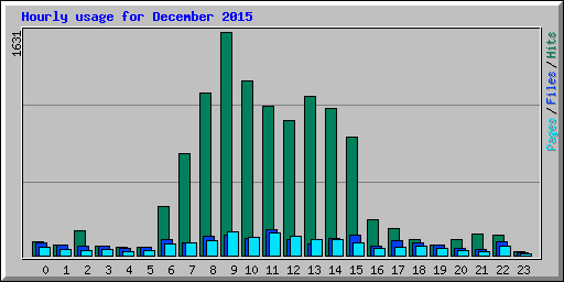 Hourly usage for December 2015