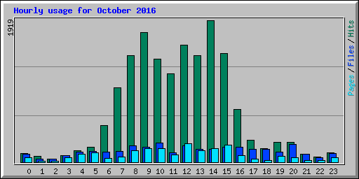 Hourly usage for October 2016
