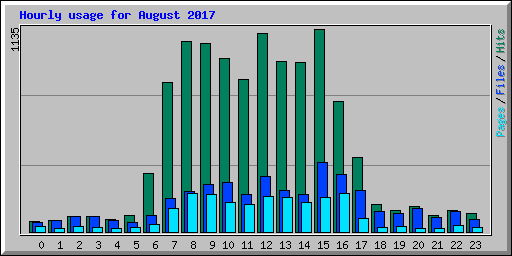 Hourly usage for August 2017