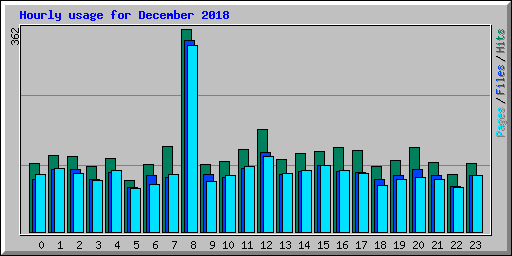 Hourly usage for December 2018