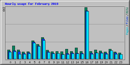 Hourly usage for February 2019