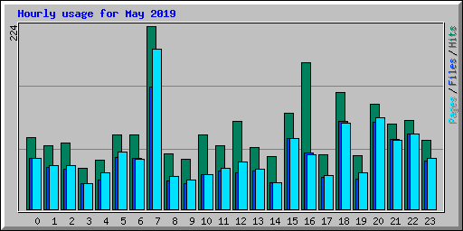 Hourly usage for May 2019