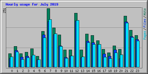 Hourly usage for July 2019
