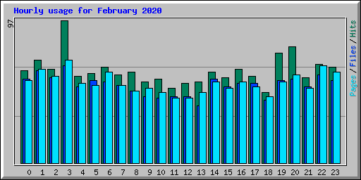 Hourly usage for February 2020
