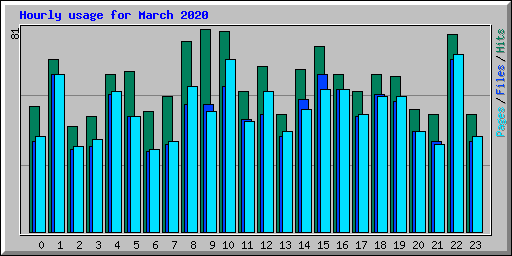 Hourly usage for March 2020