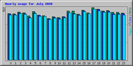 Hourly usage for July 2020