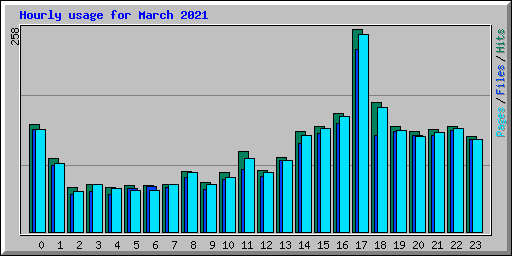 Hourly usage for March 2021
