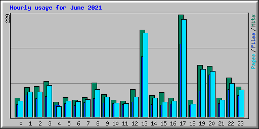 Hourly usage for June 2021