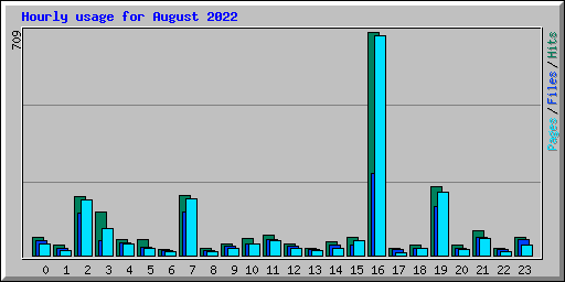 Hourly usage for August 2022