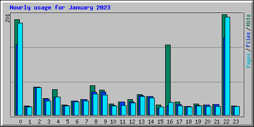 Hourly usage for January 2023