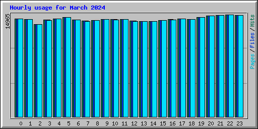 Hourly usage for March 2024