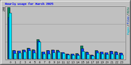 Hourly usage for March 2025