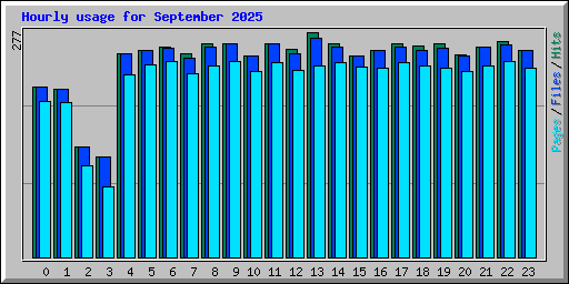 Hourly usage for September 2025